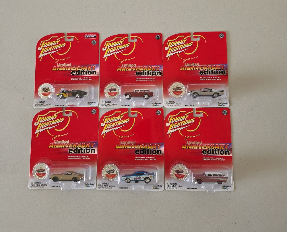 Johnny Lightning Limited Anniversary Edition Die-Cast Car Set - Red Packaging